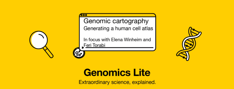 Graphic image of Genomics Lite and the speakers.